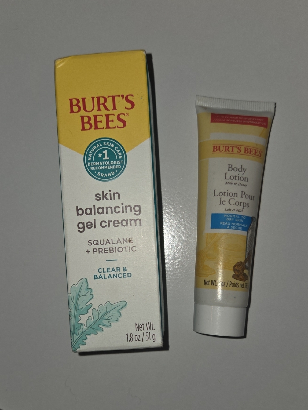 Burt's Bees Skin Balancing Gel Cream & Body Lotion - Yellow, White